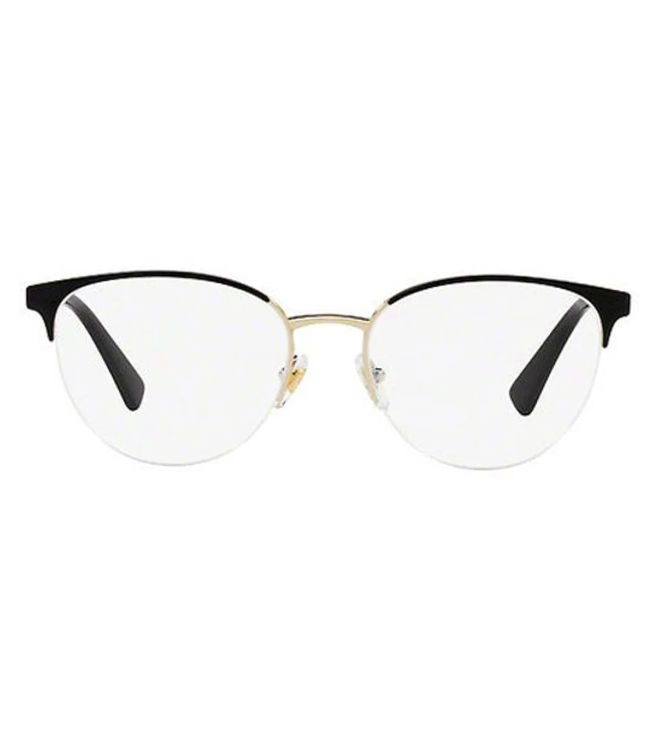 Versace Women's Black-Gold Round Optical Frame