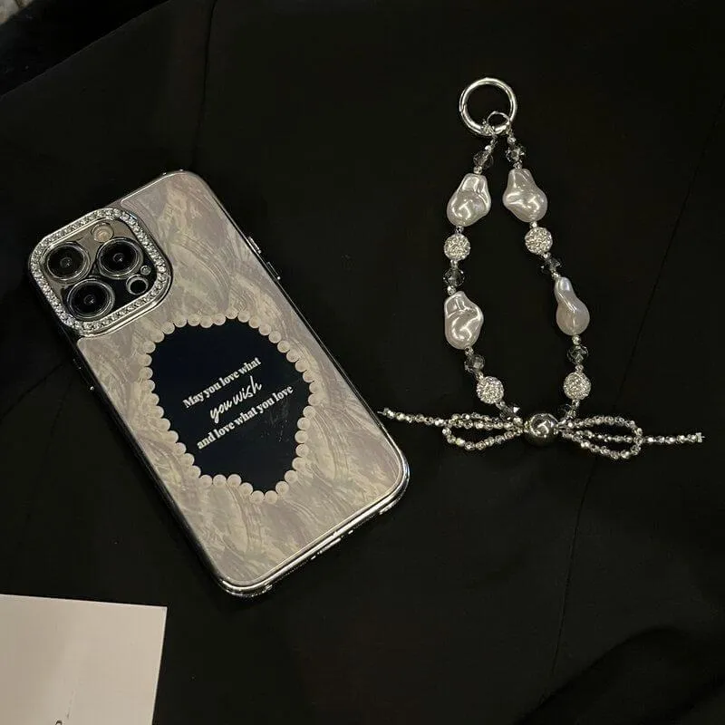 Vintage Pearl Heart iPhone Case with Charm Bracelet