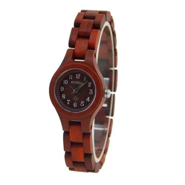 Water Resistance Ladies Fashion Quartz Wooden Watch