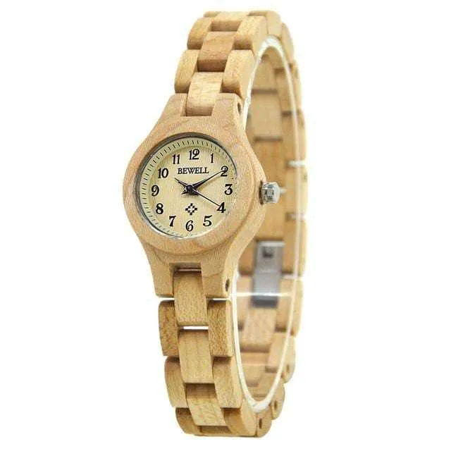 Water Resistance Ladies Fashion Quartz Wooden Watch