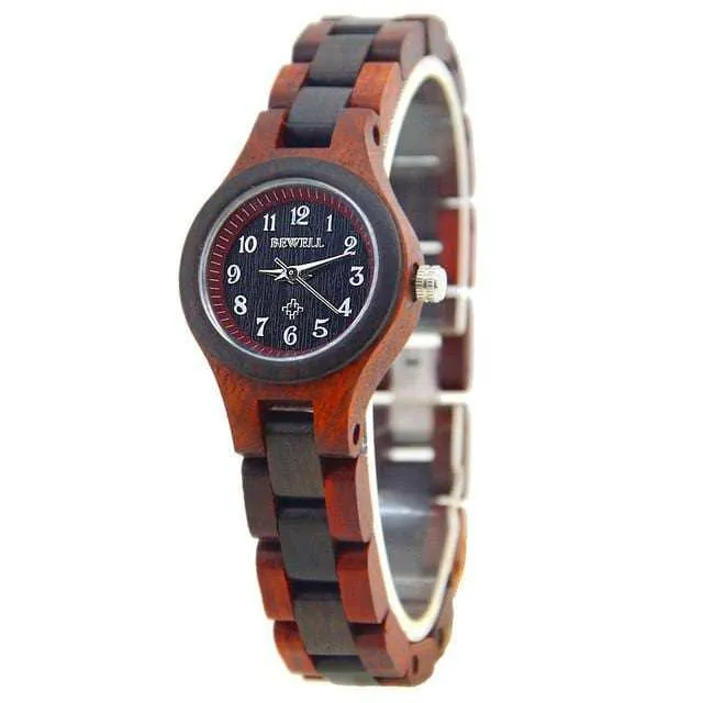 Water Resistance Ladies Fashion Quartz Wooden Watch