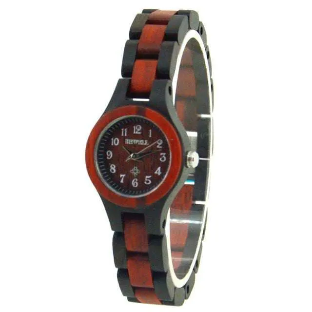 Water Resistance Ladies Fashion Quartz Wooden Watch