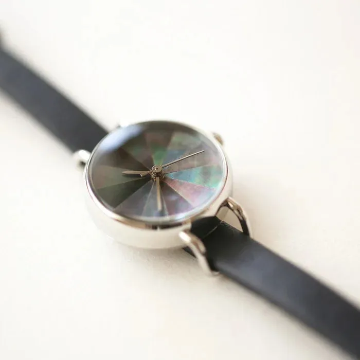 Women's Wristwatch - Black Lip Oyster Pearl Shell, Japanese handmade wrist watch