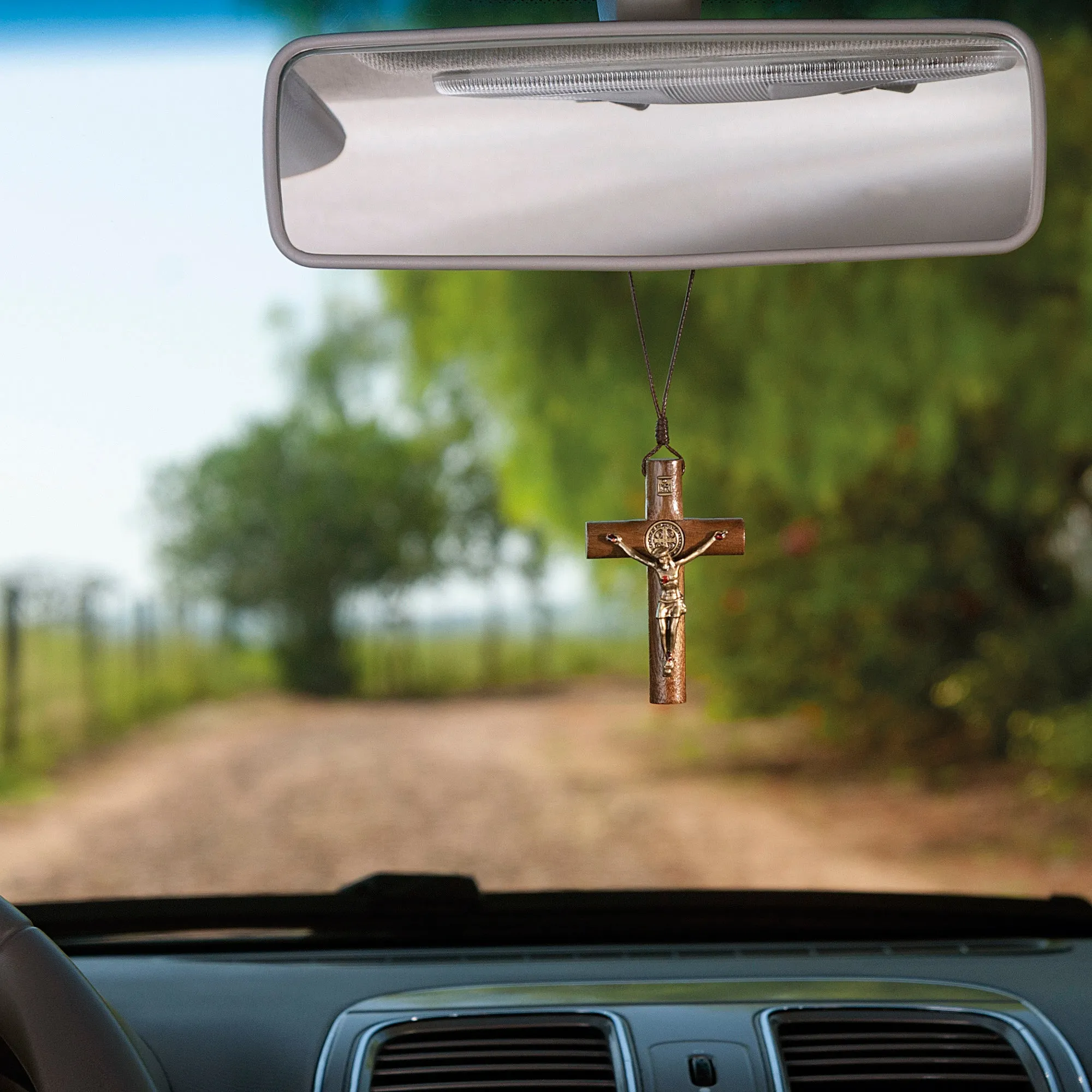 Wooden Cross Auto Accessory