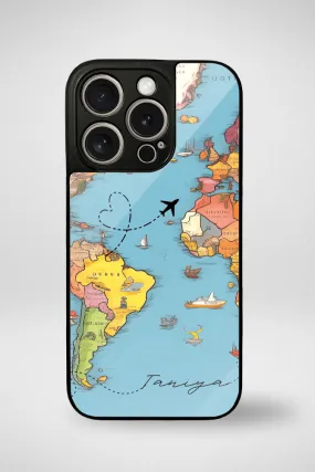 World Map Customized Glass Mobile Case - iPhone, Samsung & OnePlus