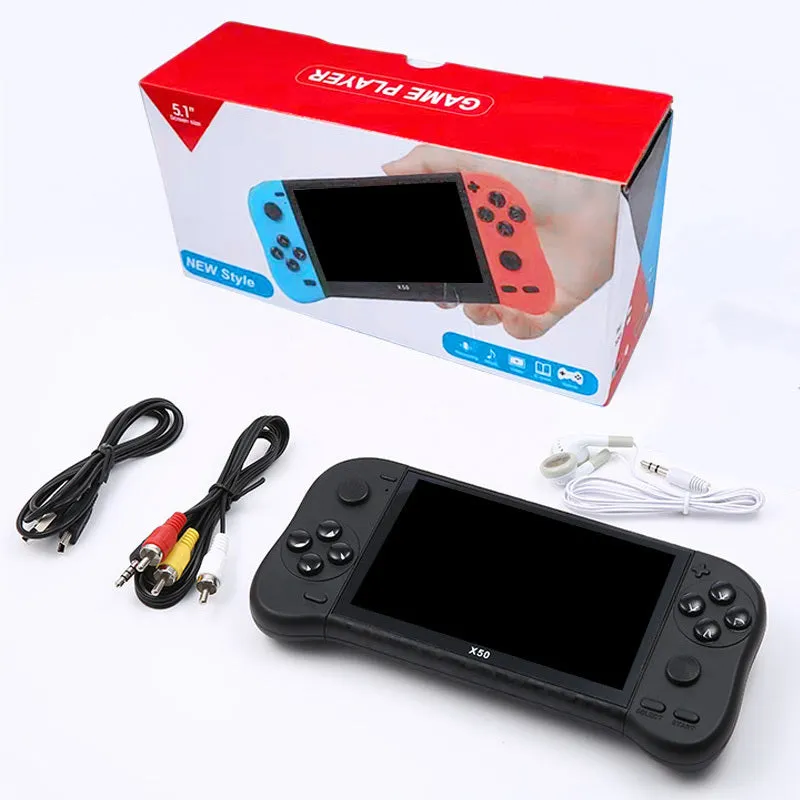 X50 HD Screen Game Console Portable Gamepad 12.95cm Retro Handheld Game Player  HD TV Output For Children Kids Gift